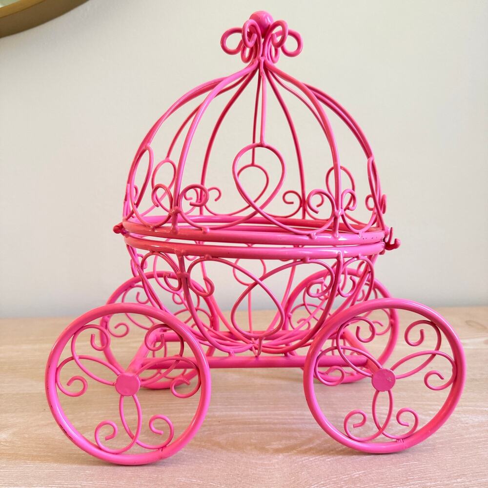 Wire Princess Carriage Centerpiece | Cinderella Pumpkin Coach Decor Card Holder